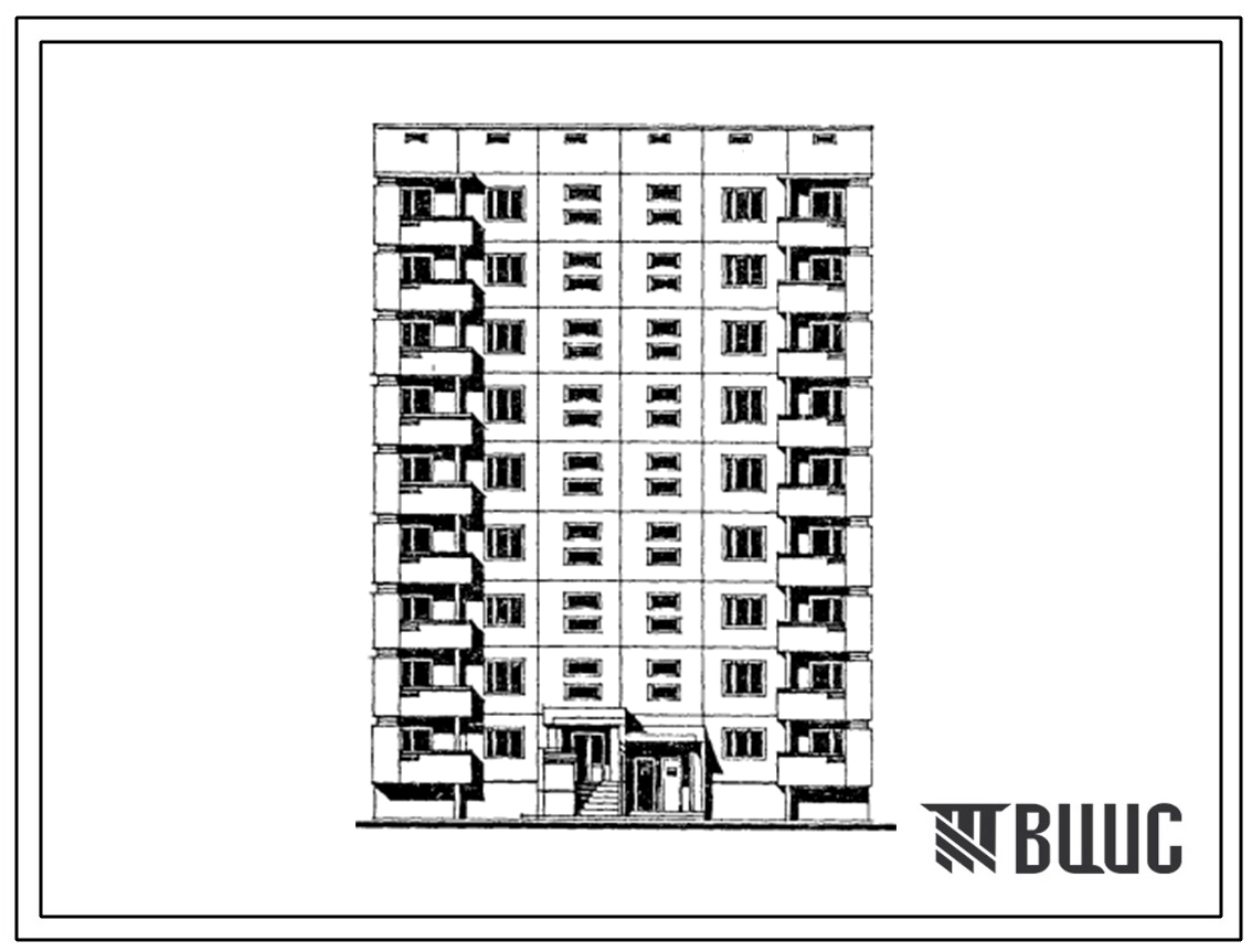 Типовой проект 122-078см.13.86 Блок-секция рядовая 9-этажная 36-квартирная 1Б-1Б-2Б-2Б (для строительства в г. Магадане и Магаданской области)