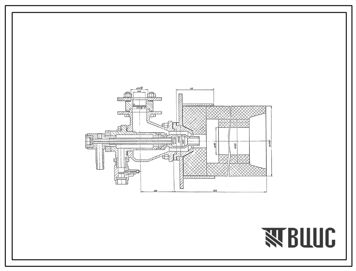 Проект Н7102 Горелка 2ГР-17 производительностью 17 м.куб/ч природного газа для получения восстановиительной атмосферы в печах безокислительного и малоокислительного нагрева металла