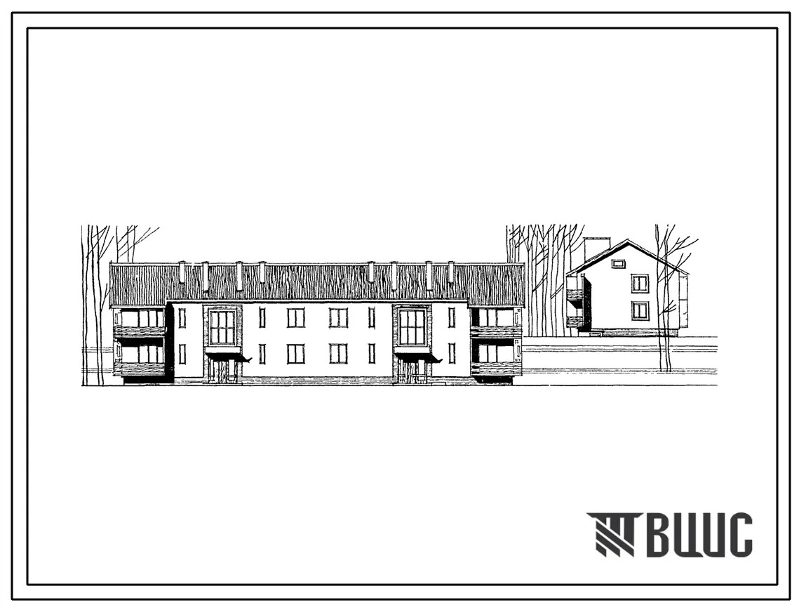 Типовой проект 114-12-62 Двухэтажный восьми квартириный жилой дом с 1-2-3 комнатными квартирами с центральным отоплением для кооперативного строительства.