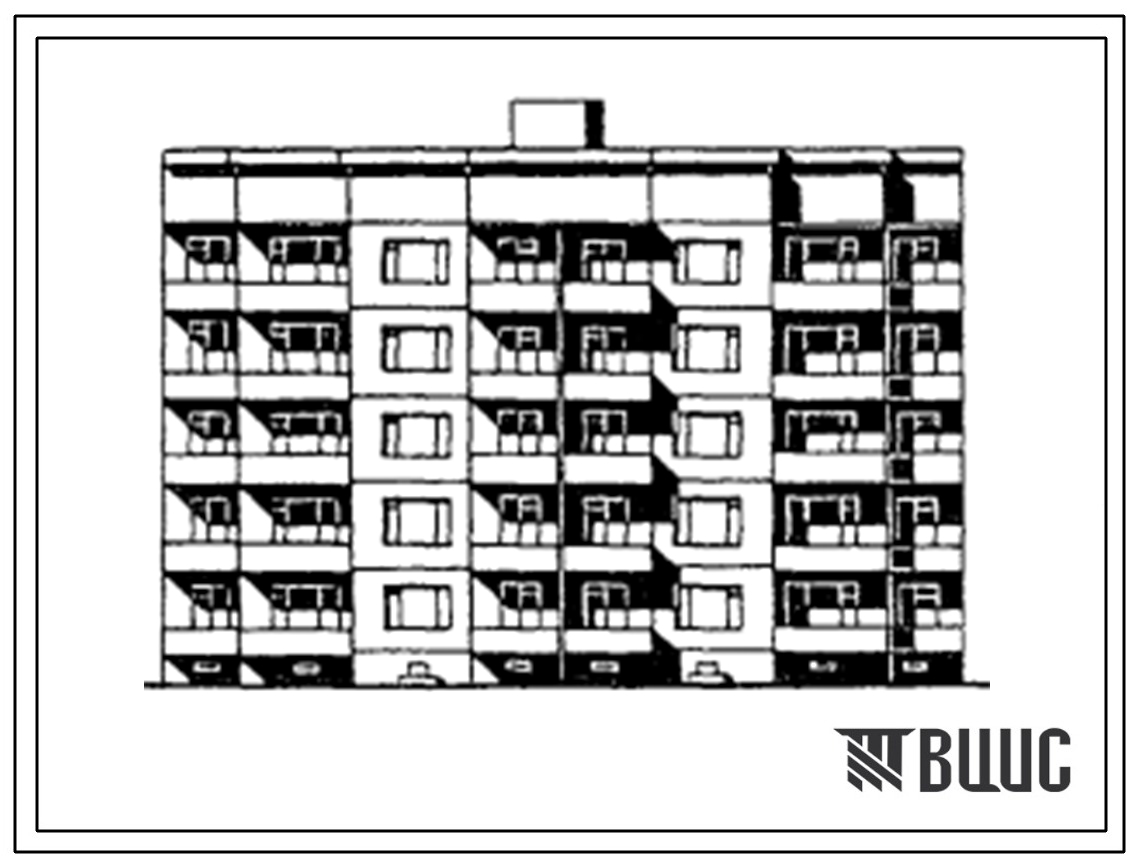 Типовой проект 90-0116.13.86 Блок-секция 5-этажная 20-квартирная рядовая с торцевыми окончаниями 1-2-3-4 (для строительства в городе Калининграде и Калининградской области)