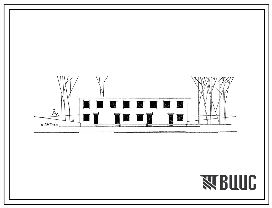 Типовой проект 144-32-37 2-этажный 4-квартирный кирпичный жилой дом с 3-комнатными квартирами в двух уровнях.