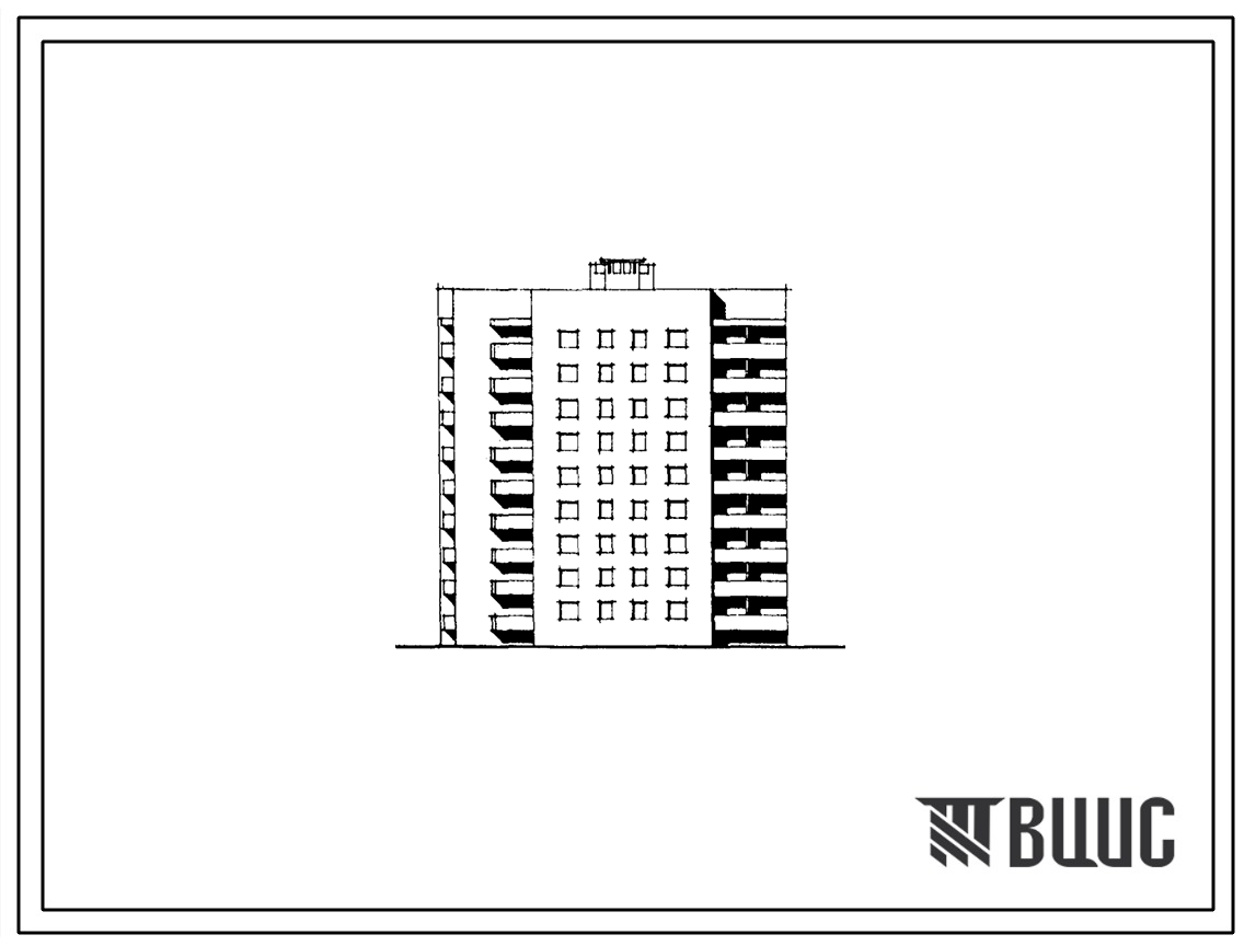 Типовой проект 89-0133.13.90 9-этажная торцовая блок-секция 2.2.3.3 на 36 квартир (правая) (для строительства в Белорусской ССР)