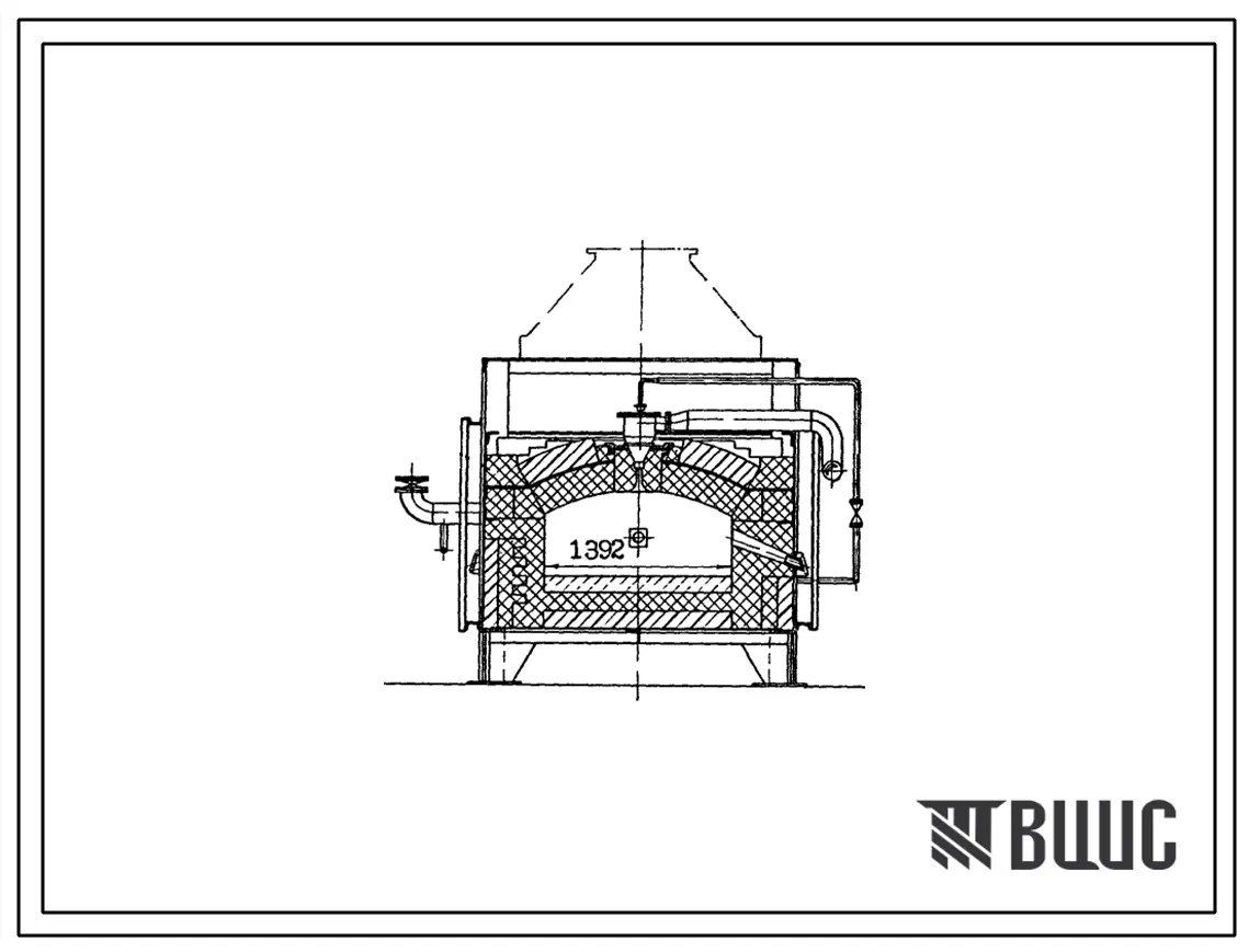 Типовой проект 406-9-271.83 Печь нагревательная щелевая размерами пода 1,4х0,7 м на газе низкого давления