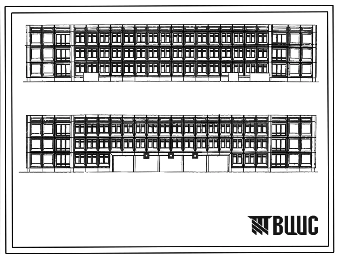Типовой проект V-76 Общеобразовательная школа на 30 классов (1176 учащихся) . Школа "Пентагон" или "Каре".Исходный полный типовой проект.