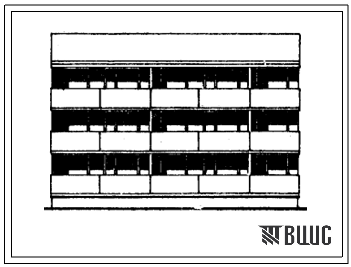 Типовой проект 104-030/1 Трехэтажная блок-секция рядовая полносборная на 6 квартир (трехкомнатных 3А-3, четырехкомнатных 4Б-3). Для строительства во 2Б и 2В климатических подрайонах Латвийской ССР