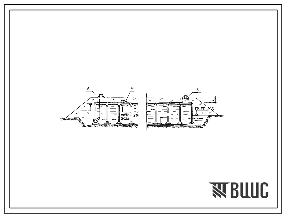 Типовой проект 901-4-72.83 Резервуары для воды прямоугольные железобетонные сборные емкостью от 500 до 1400 м3 (проект переведен в DWG)
