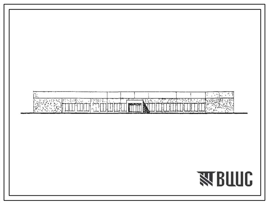 Типовой проект 232-1-65 Универсальное здание учебно-производственных мастерских рабочей площадью 3500 м2 для строительства в 1В климатическом подрайоне, 2 и климатических районах с обычными геологическими условиями