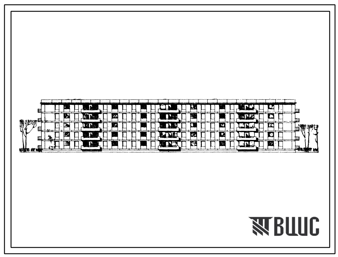 Типовой проект 113-64-24с Пятиэтажный шестисекционный 60 квартирный жилой дом комбинированной конструкции с квартирами 2Б, 3Б и 4Б.