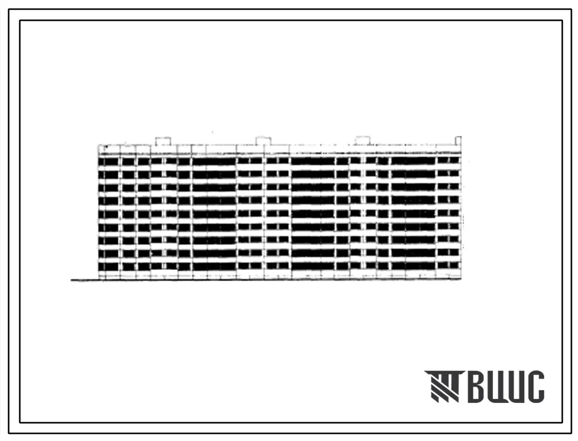 Типовой проект 1Лг-600А-4 Девятиэтажный семисекционный крупнопанельный жилой дом на 251 квартиру (однокомнатных 53, двухкомнатных 54, трехкомнатных 125, четырехкомнатных 1, пятикомнатных 18).