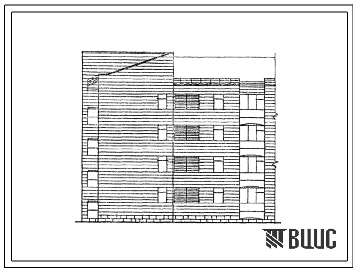 Типовой проект 195-01с.13.88 Четырехэтажная блок-секция торцевая левая на 8 квартир. Для Армянской ССР