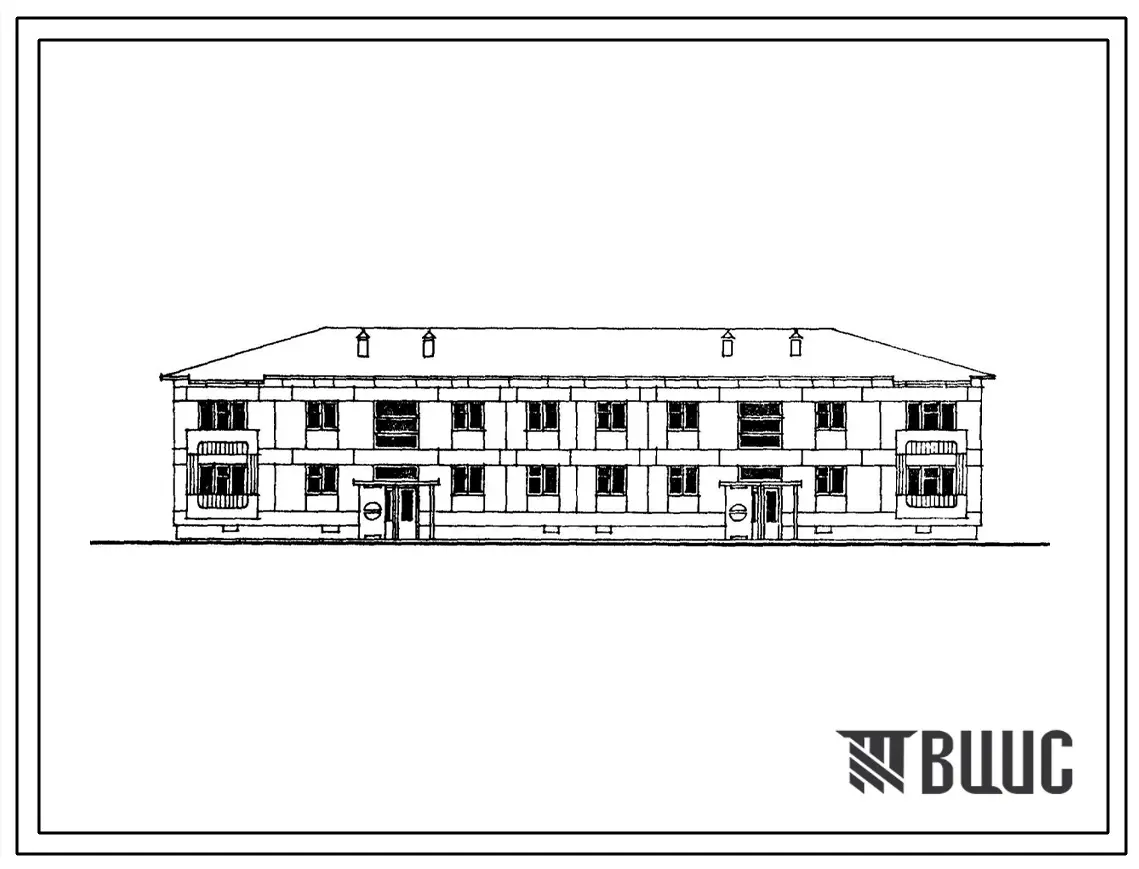Типовой проект 113-24-202c.86 Двухэтажный двухсекционный жилой дом на 12 квартир