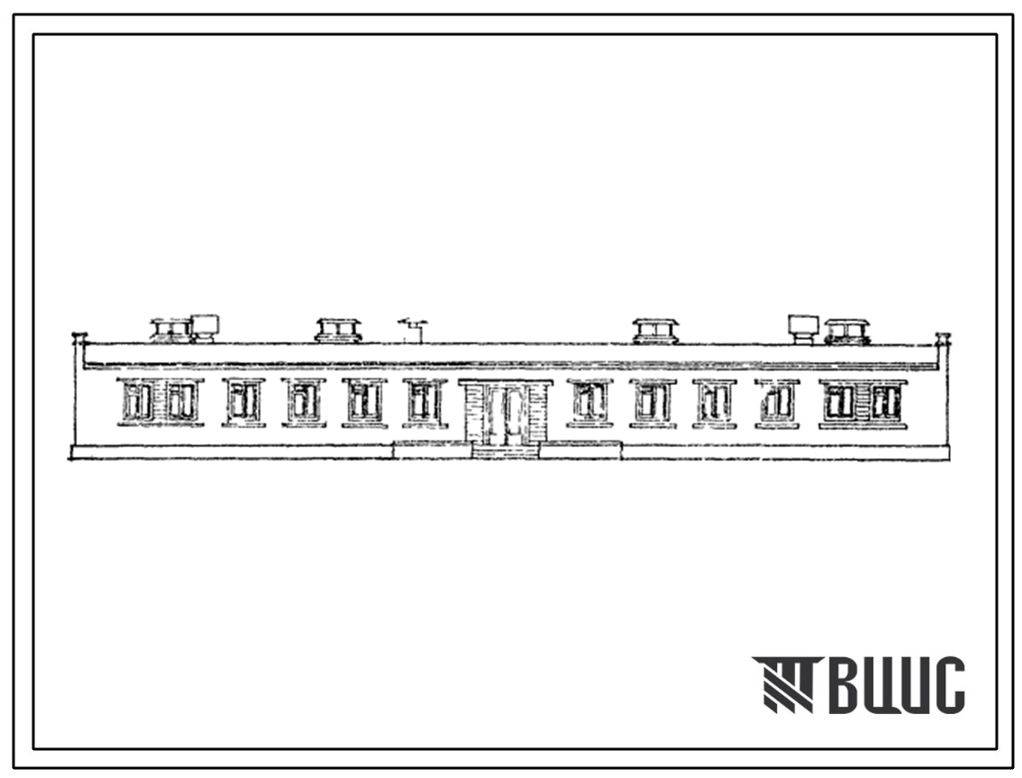 Типовой проект 416-1-6 Служебно-бытовое здание с кирпичными стенами на 120 человек для нижних складов леспромхозов.