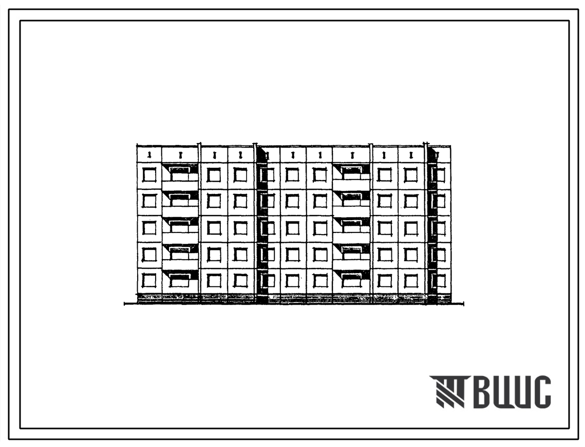 Типовой проект 97-0214.85 Блок-секция 5-этажная 30-квартирная сдвоенная рядовая. Для строительства в 1В климатическом подрайоне.