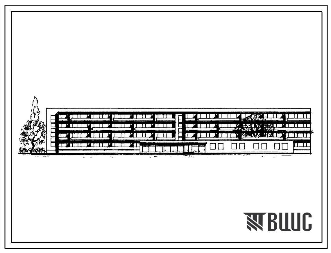 Типовой проект 162-80-7СП Четырехэтажное общежитие на 600 мест для рабочих, служащих, студентов и учащихся профтехучилищ, для строительства в районах с сейсмичностью 8 баллов.