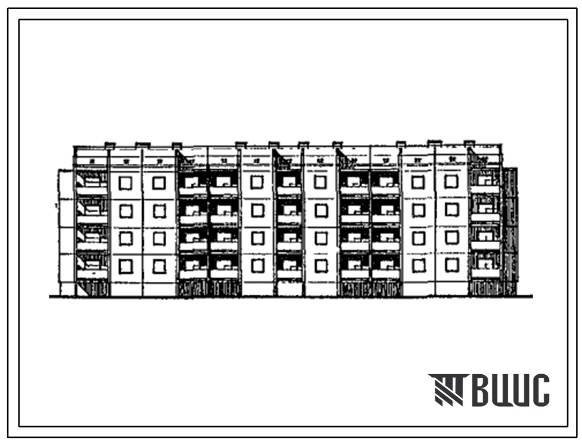 Типовой проект 151-94-182.13.89 Дом 4-этажный, 48-квартирный для малосемейных (для строительства в УССР)