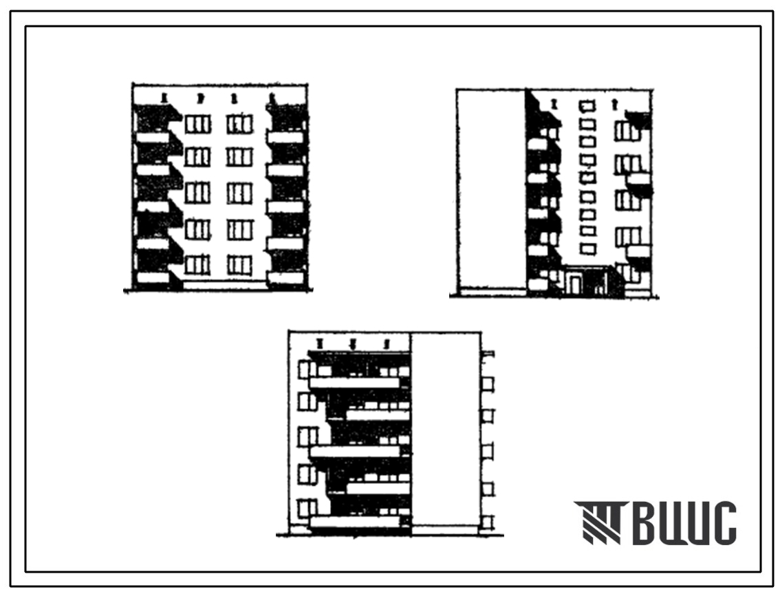 Типовой проект 67-029 5-этажная блок-секция угловая на 15 квартир 2Б.2Б.2Б (правая)