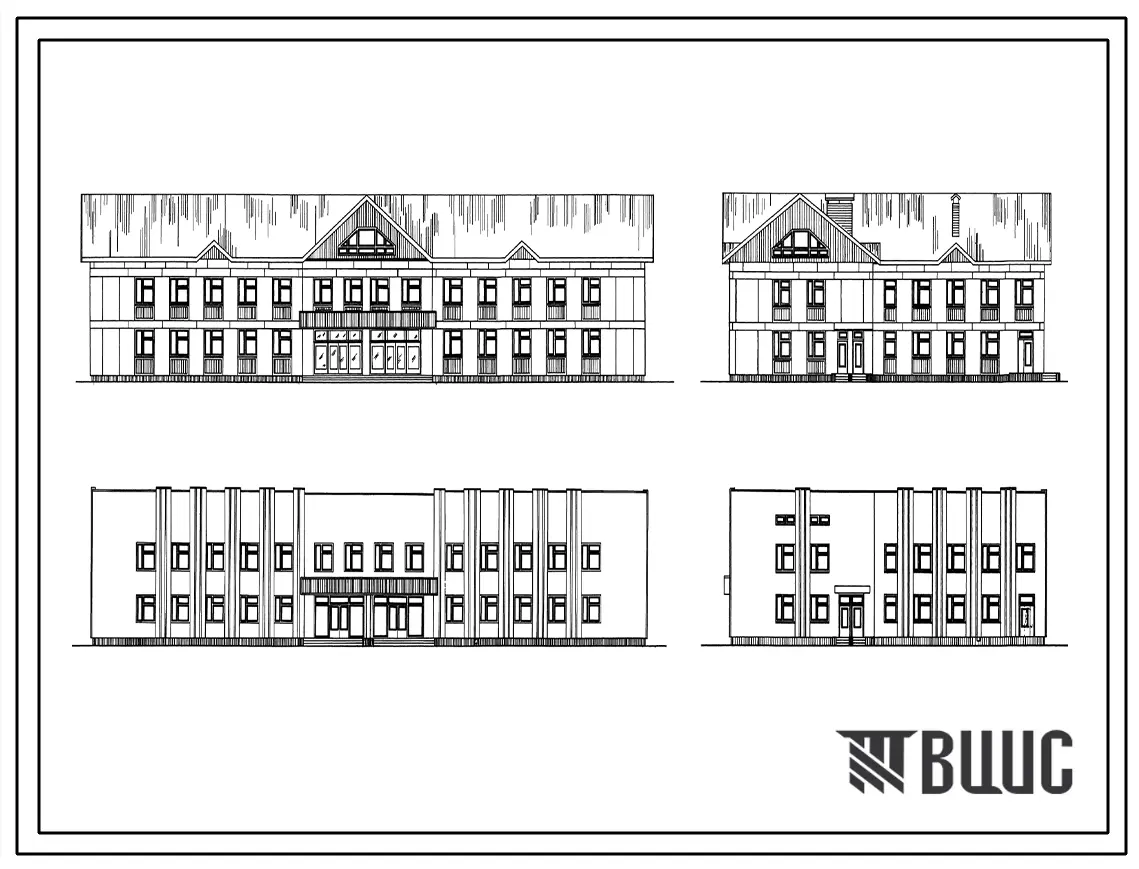 Типовой проект 253-4-50.86 Здание сельской амбулатории на 100 посещений в смену с хозрасчетной аптекой VI категории (со стенами из легкобетонных блоков)