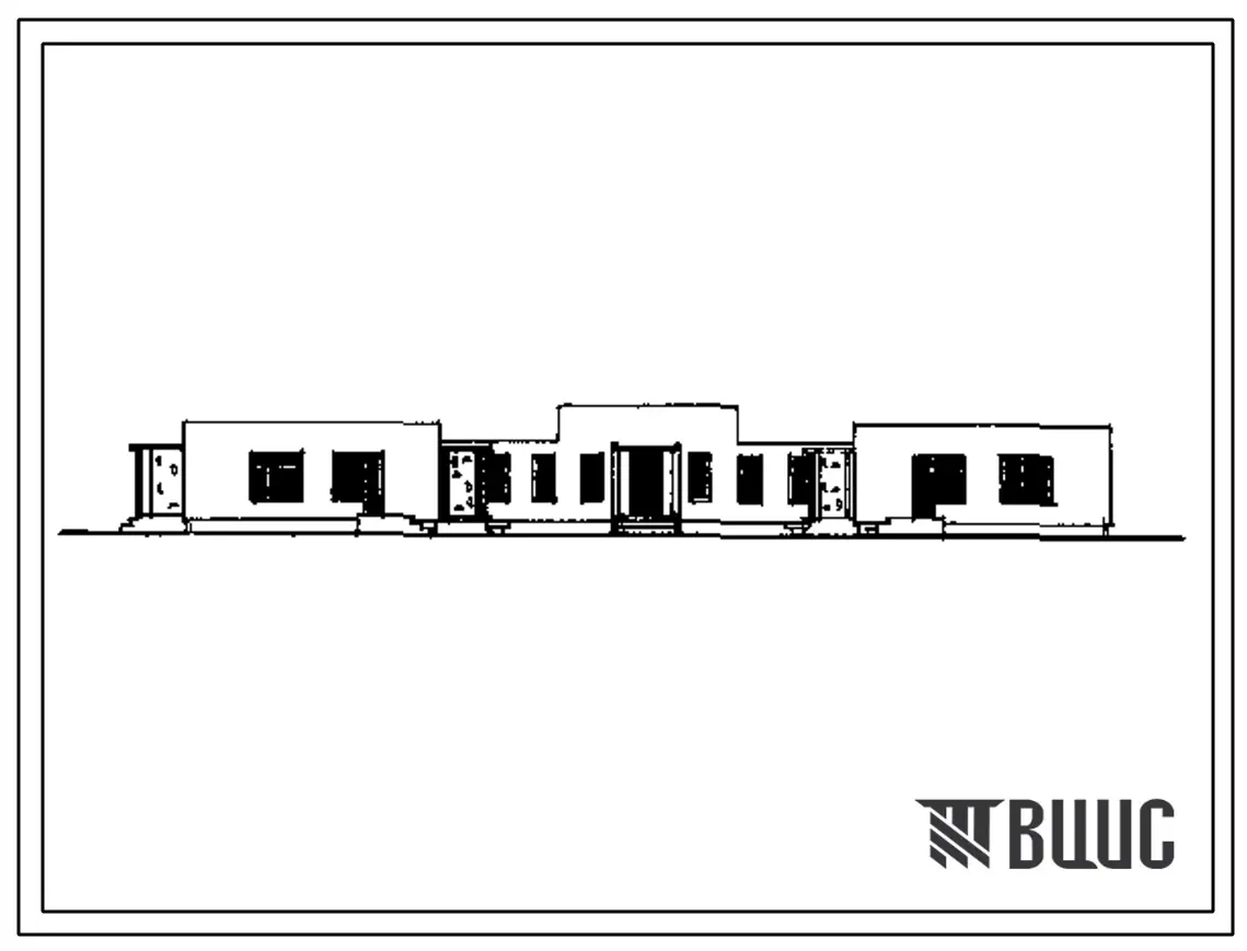 типовой проект 218-1-384.87 Детские ясли-сад на 90 мест с увеличением количества мест на летний период до 180. Здание одноэтажное. Стены из монолитного керамзитобетона.
