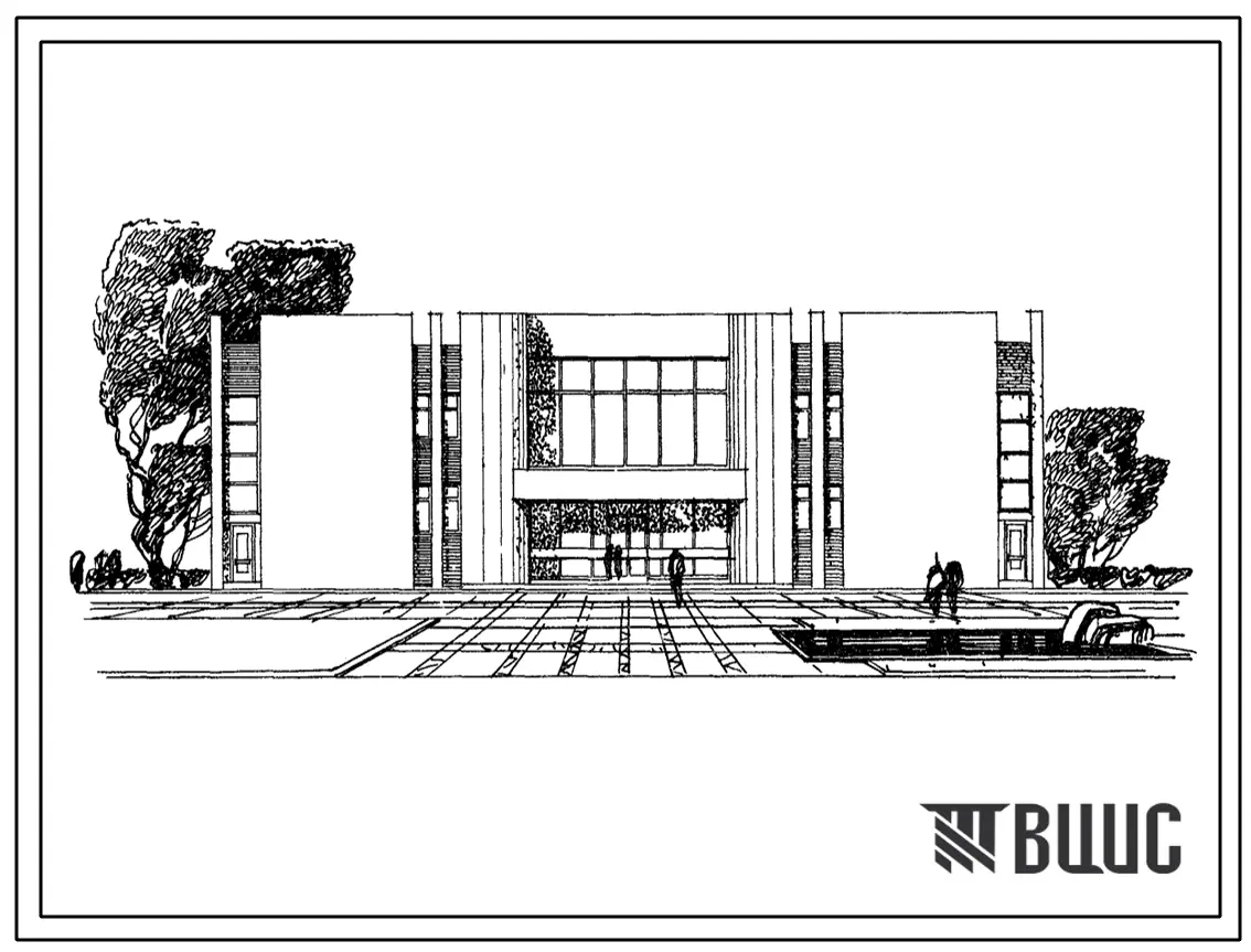 Типовой проект 294-3-19 Крытый бассейн с ванной 25х8,5 м и детской ванной 10х6 м для строительства в 1В климатическом подрайоне, 2 и 3 климатических районах