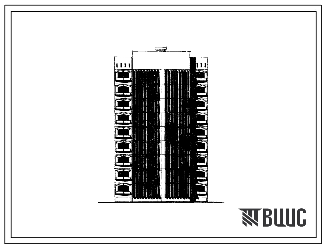 Типовой проект 165-010с/1 Девятиэтажная блок-секция рядовая с торцевыми окончаниями на 36 квартир (однокомнатных 1Б-18, двухкомнатных 2Б-18). Для строительства в 4А климатическом подрайоне Таджикской ССР сейсмичностью 9 баллов на непросадочных грунтах (с 
