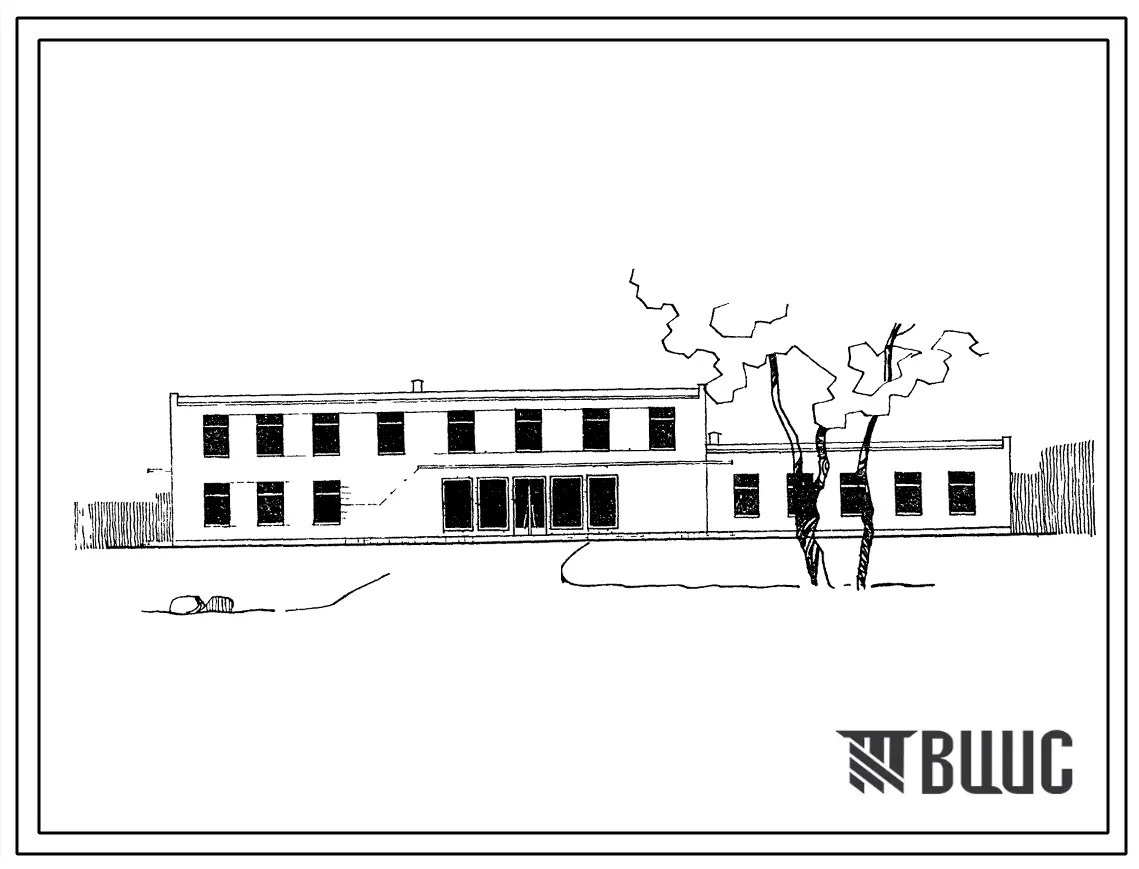 Типовой проект 264-21-1с Кооперированное здание административного назначения (тип III) с пристройкой здания АТС 100/2000 емкость. 500 номеров. Для строительства в III и IV строительно-климатических зонах, в районах с сейсмичностью 7 баллов.