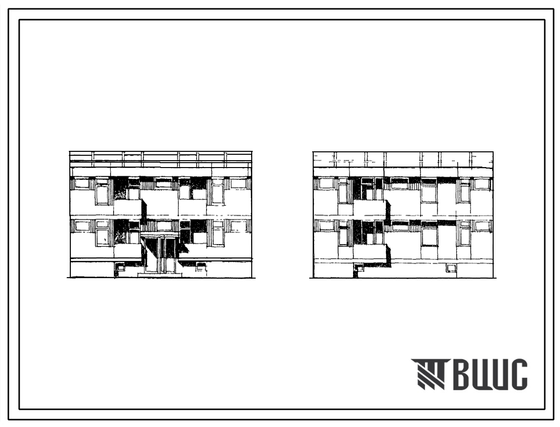 Типовой проект 126-033 Двухэтажная блок-секция с квартирами 1А-2Б-3Б для жилых домов из ячеистого бетона.