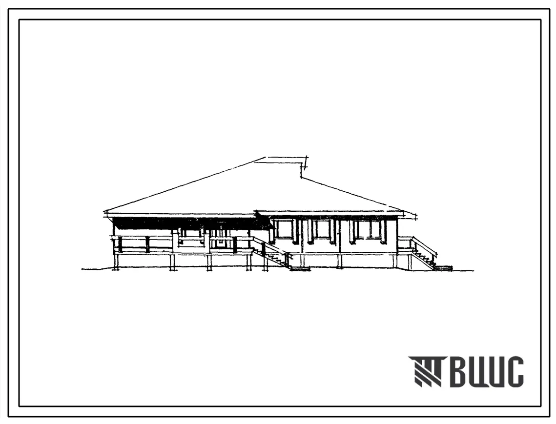 Типовой проект 161-139-16М Одноэтажное общежитие на 27 мест с шагом поперечных стен 3,0 и 4,5 м. Для строительства в 1А климатическом подрайоне на вечномерзлых грунтах.