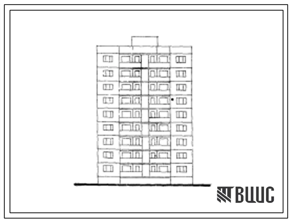 Типовой проект 127-024с/1 Девятиэтажная блок-секция рядовая крупнопанельная на 18 квартир типа 3А. Для строительства в 4Б климатическом подрайоне грузинской ССР сейсмичностью 7 баллов