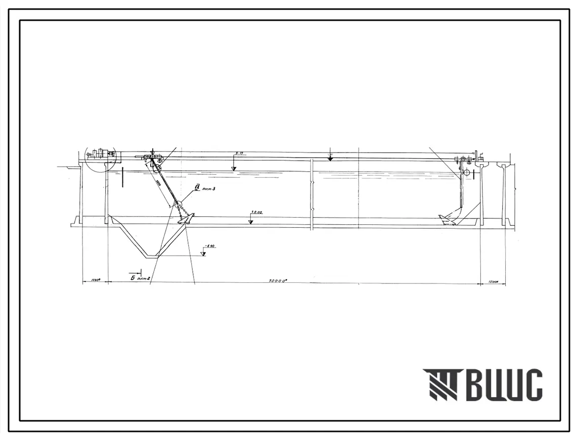 Серия М457 Илоскреб канализационных первичных горизонтальных отстойников 9х30 м