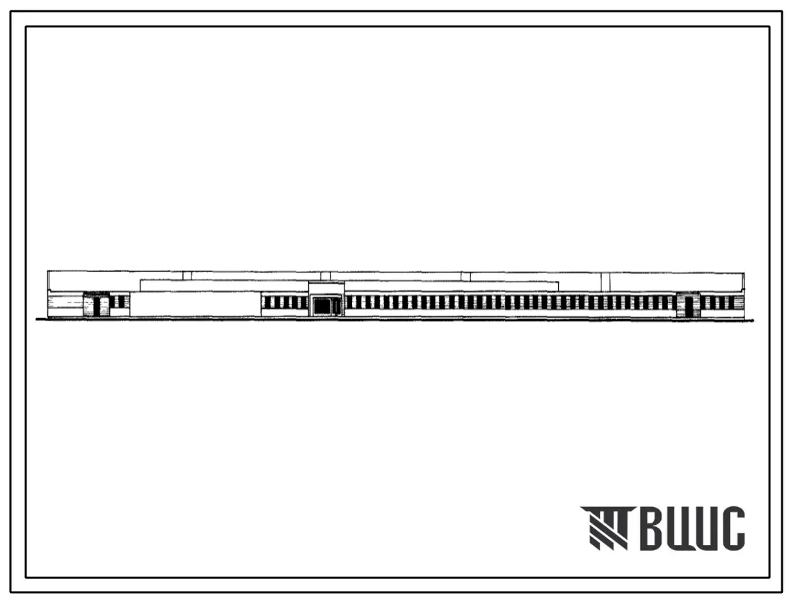 Типовой проект 294-6-5 Тир для стрельбы на дистанции на 100 и 50м (с подвижной мишенной установкой). Здание одноэтажное. Стены из кирпича.