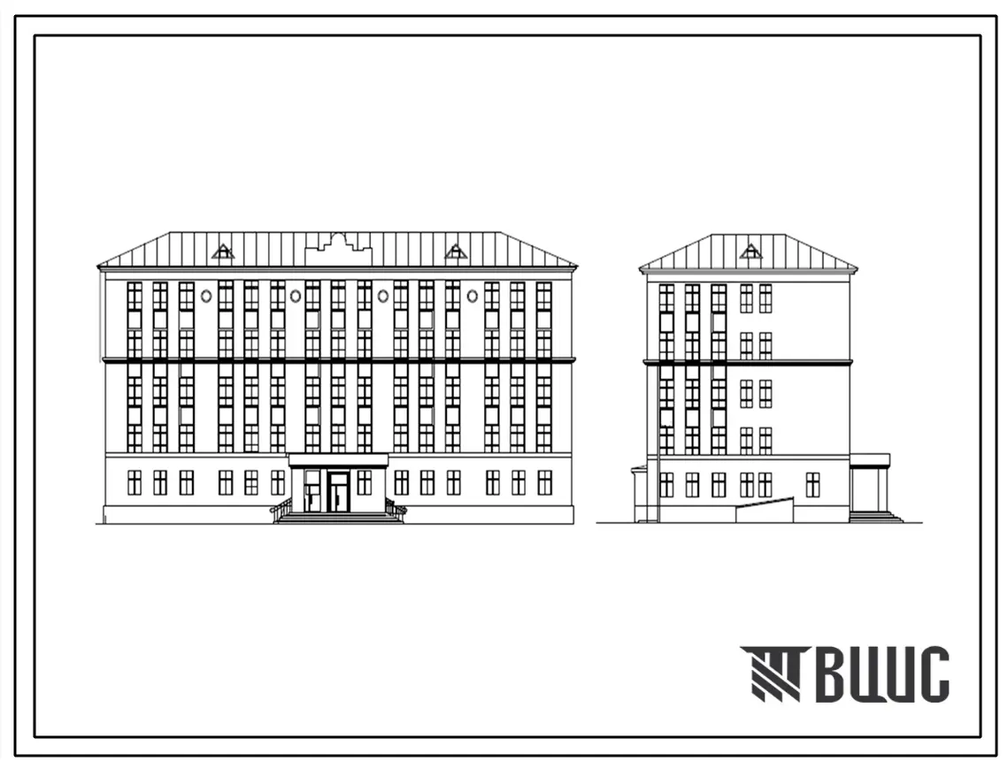 Типовой проект архитектора Степановой (1951 года). Общеобразовательная школа на 880 учащихся. Стены из кирпича. Проект капительного ремонта.