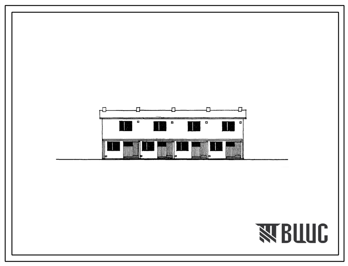 Типовой проект 144-22-38 Двухэтажный четырехквартирный блокированный жилой дом с четырехкомнатными квартирами.