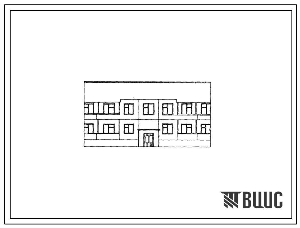 Типовой проект 48-051с.86 Двухэтажная блок-секция рядовая на 4 квартиры. Для строительства в сельской местности