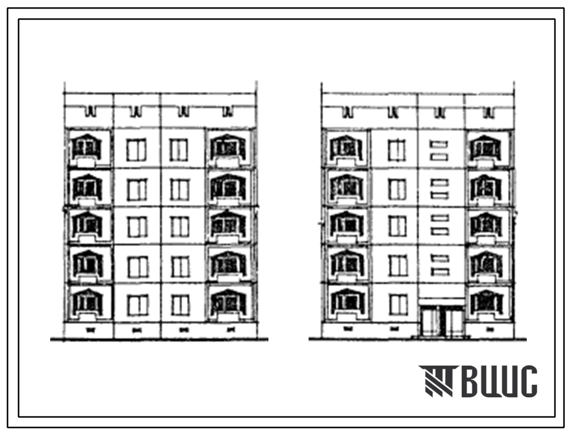 Типовой проект 150-018с.13.87 Блок-секция 5-этажная 10-квартирная рядовая 2.3. Для строительства в Азербайджанской ССР.