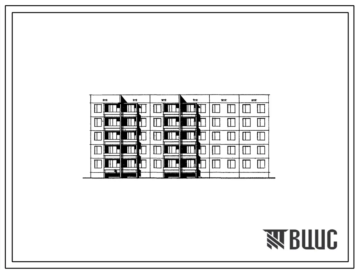 Типовой проект 60-028 Пятиэтажная 30-квартирная рядовая блок-секция (двухкомнатных 2Б-18, трехкомнатных 3А-12) с шагом поперечных стен 3,6 6,0 м, для строительства в 1В климатическом подрайоне, 2 и 3 климатических районах