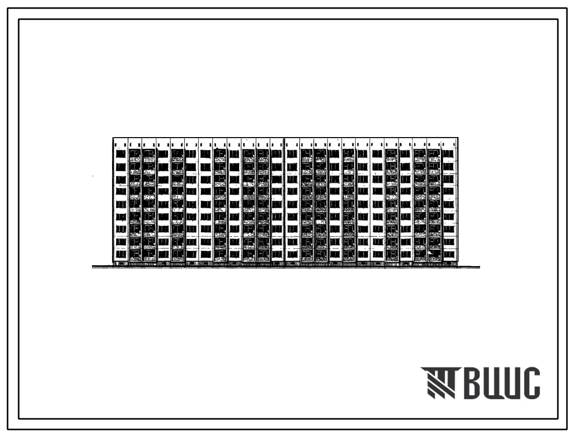 Типовой проект 1-464МС-12 Девятиэтажный четырехсекционный крупнопанельный жилой дом на 108 квартир (однокомнатных 1Б-18; двухкомнатных 2Б-18; двухкомнатных 2А-18; трехкомнатных 3Б-54) с шагом поперечных стен 3,2 м, для строительства в 3Б климатическом рай