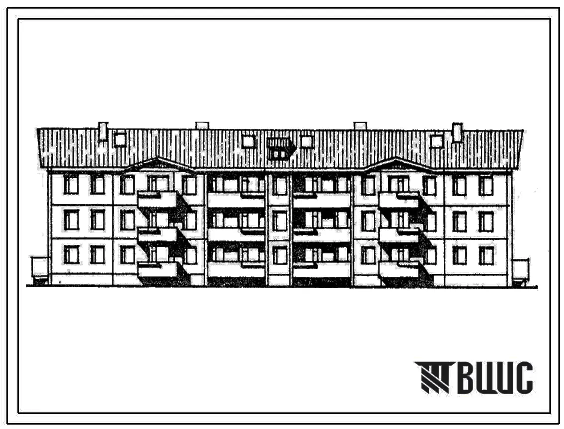 Типовой проект 111-135-60/1.2 Трехсекционный дом на 24 квартиры (однокомнатных 1Б – 6, двухкомнатных 2Б – 6, трехкомнатных 3А – 9, четырехкомнатных 4Б – 3). Общая площадь 1303 м2 (СТЕНЫ ИЗ КЕРАМЗИТОБЕТОННЫХ ПАНЕЛЕЙ, Одноэтажные, Секционные дома Двухэтажн