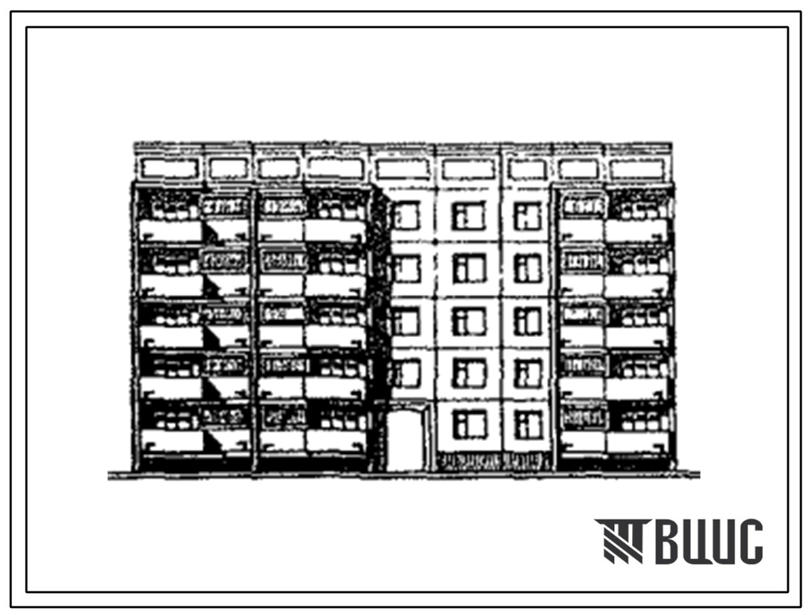 Типовой проект 76-0125сп.13.90 Блок-секция 5-этажная 20 квартирная со сквозным проходом 1 этаж 2-3, 3-2; типовой этаж 2-4, 4-2 для г.г. Ургенча, Гулистана, Карши