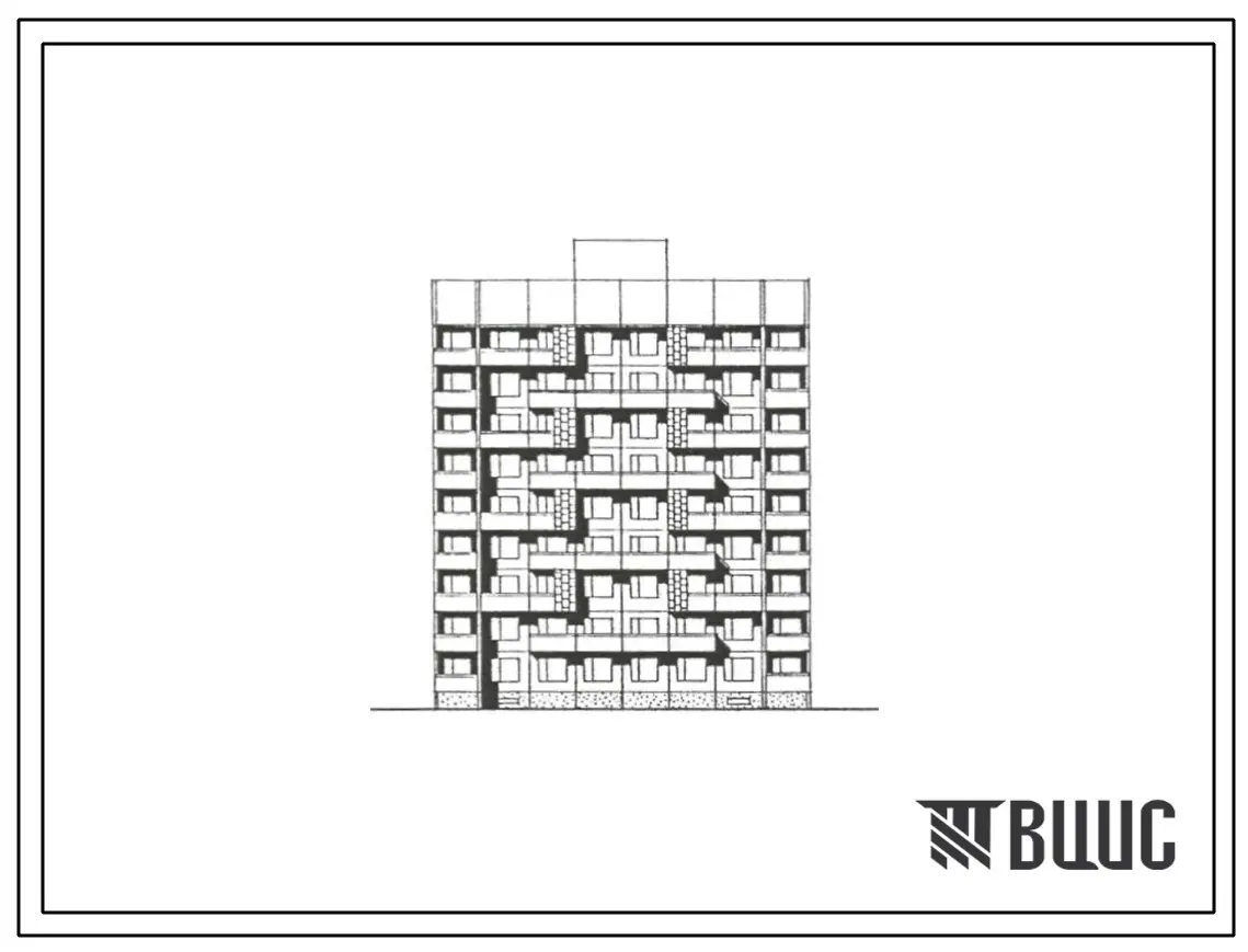 Типовой проект 160-013с/1.2 Блок-секция рядовая 27-квартирная 3Б-4Б-4Б (Шаг поперечных стен 3,2 и 3,6 м СТЕНЫ ИЗ ОДНОСЛОЙНЫХ КЕРАМЗИТОБЕТОННЫХ ПАНЕЛЕЙ, Ориентация широтная, Сейсмичность 8 баллов, Девятиэтажные)