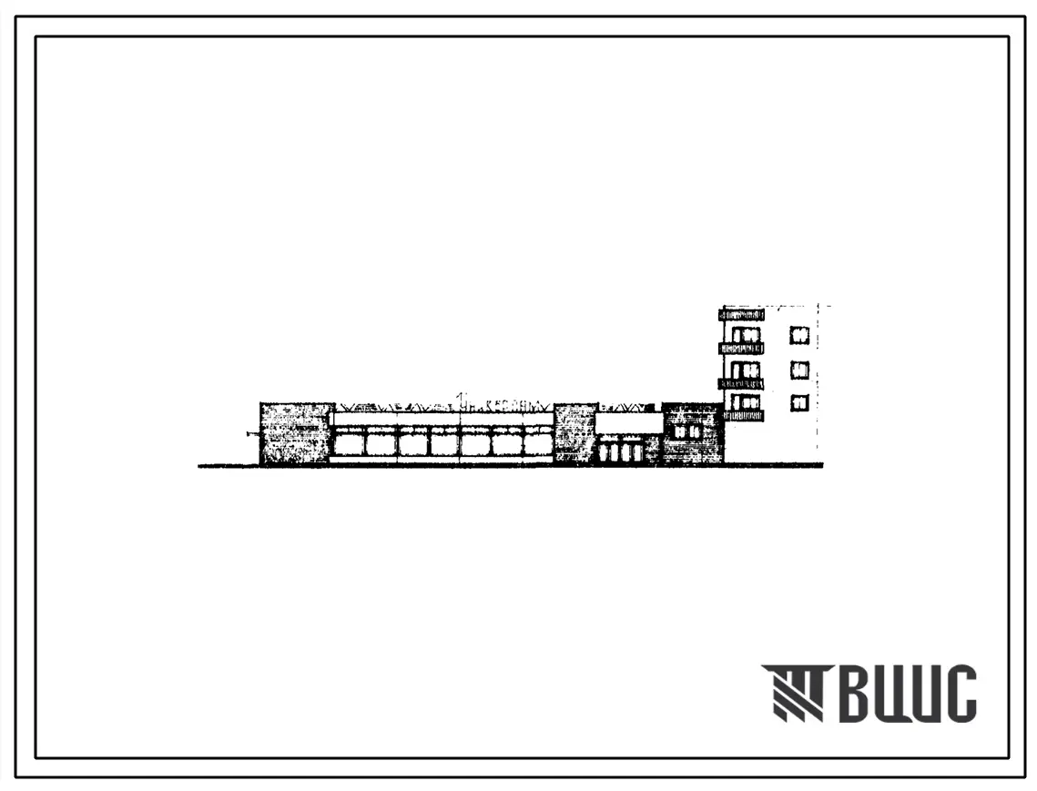Типовой проект 272-18-3 Унифицированный встроено-пристроенный блок 4 универсама торговой площадью 400 м2. Для строительства в 1В климатическом подрайоне, 2 и 3 климатических районах