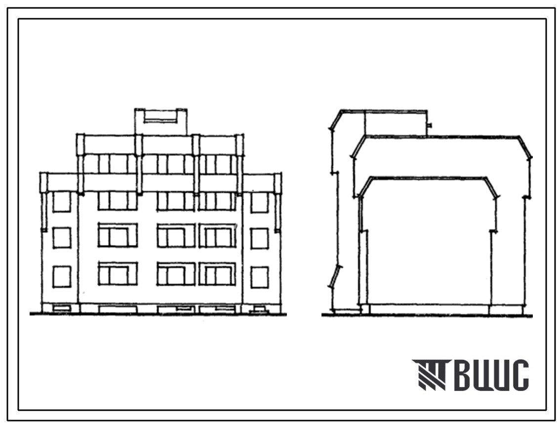 Типовой проект 1-318-0102.84 Блок-секция 3-4-этажная 8-квартирная рядовая, с торцевыми окончаниями 3Б-4Б. Для строительства во 2В климатическом подрайоне Литовской ССР (для застройки малых городов).
