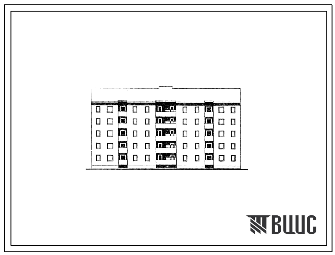 Типовой проект 114-099с.86 Блок-секция 5-этажная 2-секционная 20-квартирная рядовая-торцовая 4.5-4.5