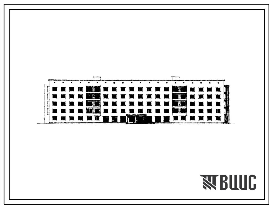 Типовой проект 1-447С-53 Пятиэтажное общежитие на 360 человек со стенами из кирпича.