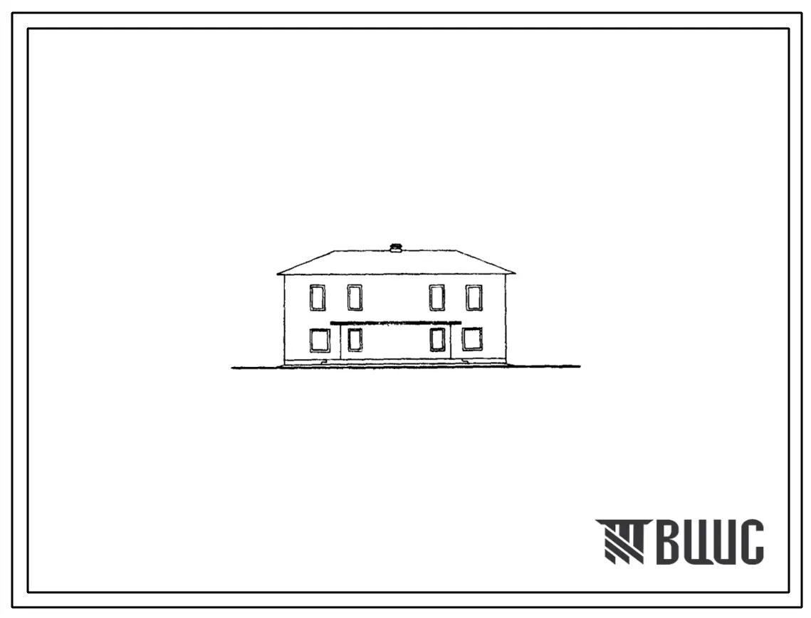 Типовой проект 144-52-57сп тип 1 Двухэтажный двухквартирный блокированный жилой дом с трехкомнатными квартирами для районов с сейсмичностью 7 и 8 баллов, на просадочных грунтах.