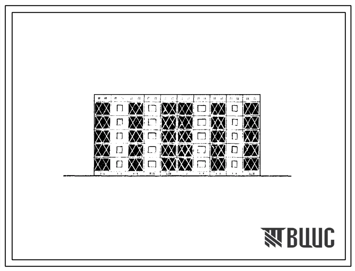 105-037с/1 Блок-секция пятиэтажная 20-квартирная ( трехкомнатных 3Б — 10, четырехкомнатных 4Б — 10) рядовая с торцовыми окончаниями (вариант с шагом поперечных стен 3,6 м). Для строительства в III климатическом районе Киргизской ССР, в районах сейсмичност