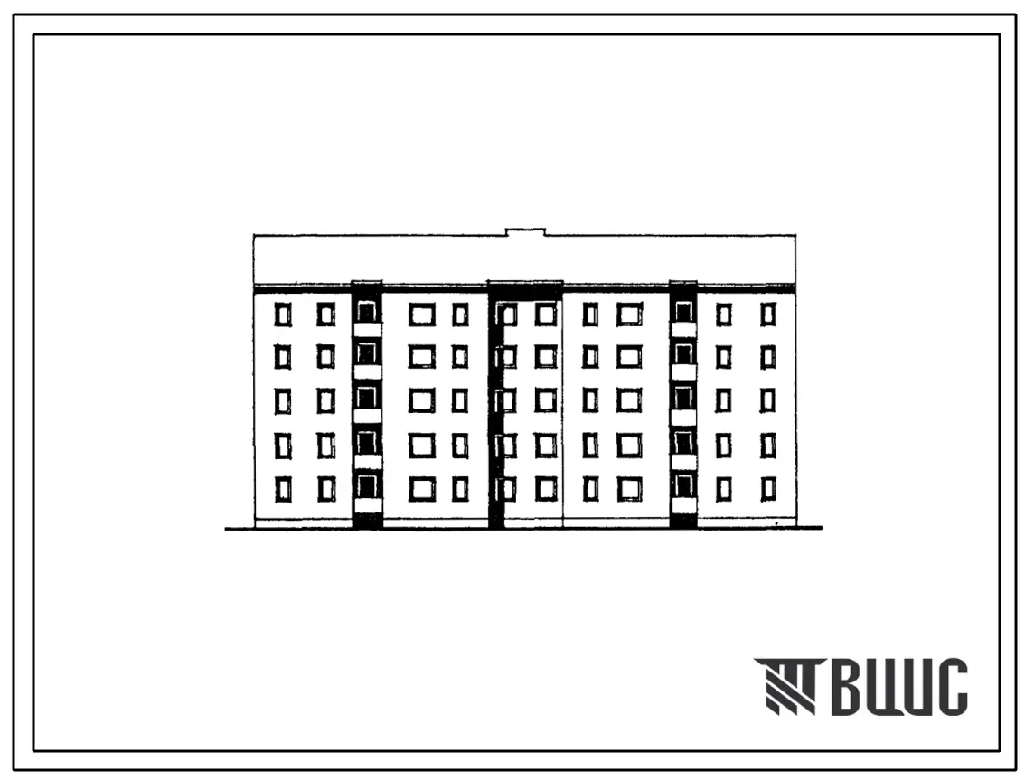 Типовой проект 114-095с.85 Пятиэтажная блок-секция двухсекционная рядовая торцевая на 30 квартир. Для строительства в городах и поселках городского типа