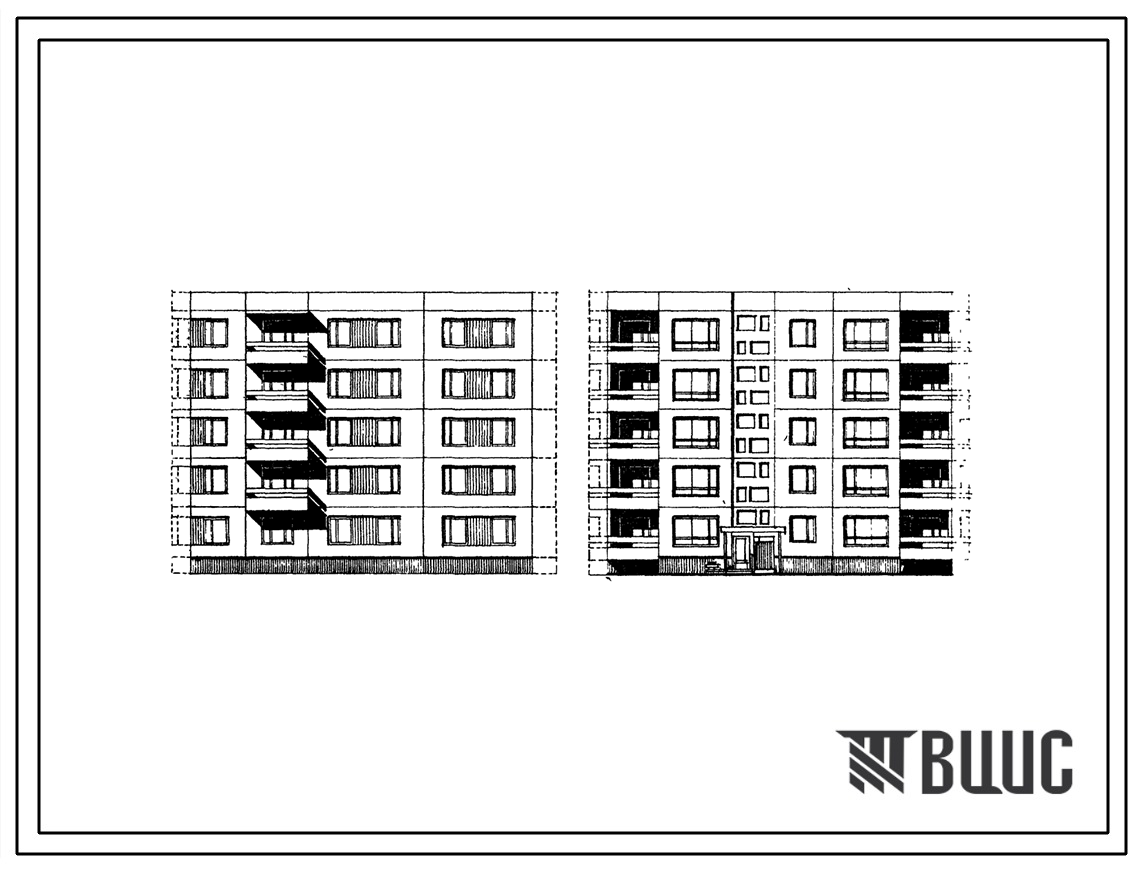 Типовой проект 99-011/1 Блок-секция пятиэтажная рядовая правая на 15 квартир (двухкомнатных 2Б-5, трехкомнатных 3Б-10). Для строительства в 1В климатическом подрайоне, 2 и 3 климатических районах