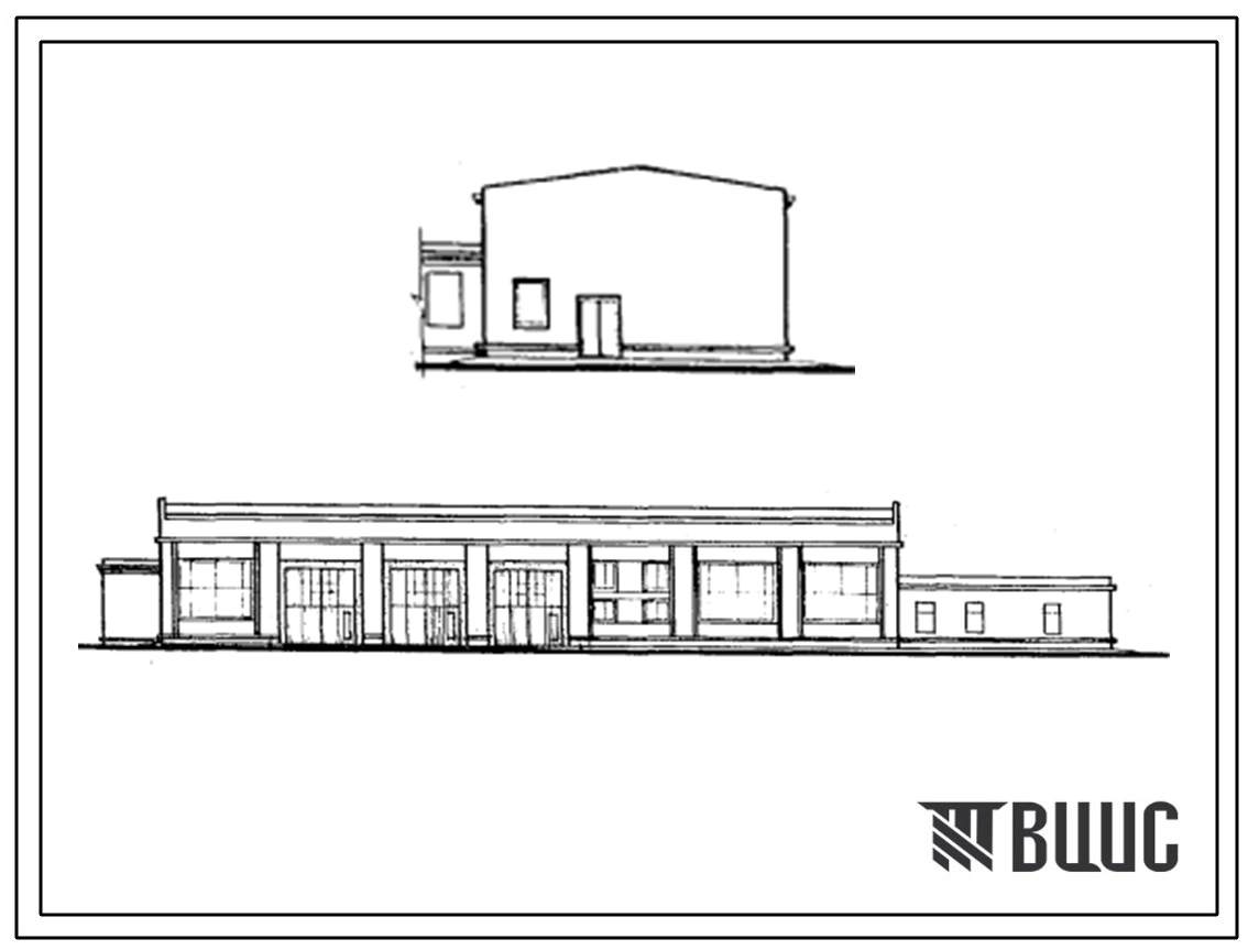 Типовой проект 416-7-133 Ремонтно-механическая мастерская на 80 условных ремонтов с пристроенной котельной на 2 котла «Универсал-6М» и навесом для стоянки на 16 автомашин