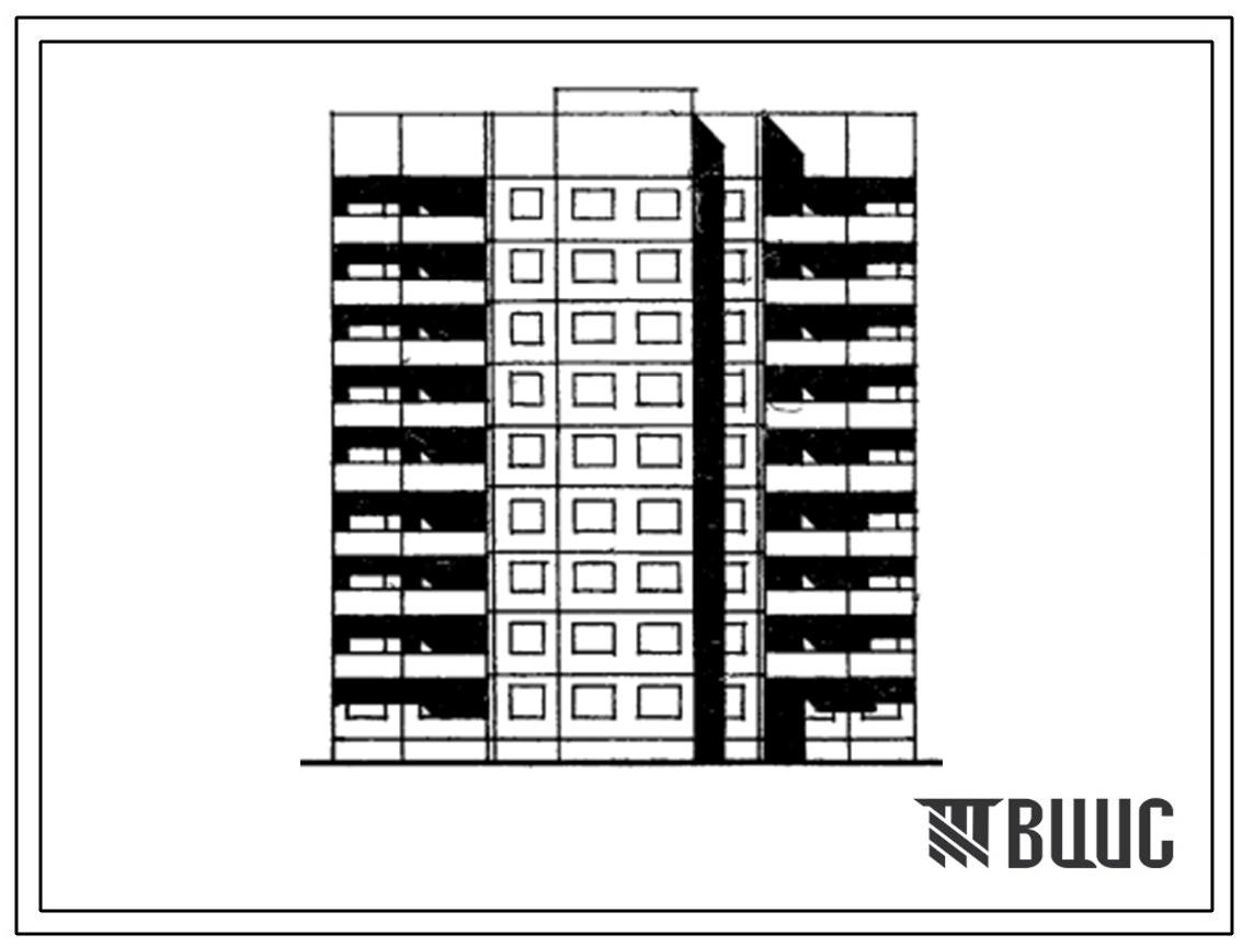 Типовой проект 143-010с/1.2 Блок-секция рядовая девятиэтажная 35-квартирная 2Б-2Б-3Б-3Б.