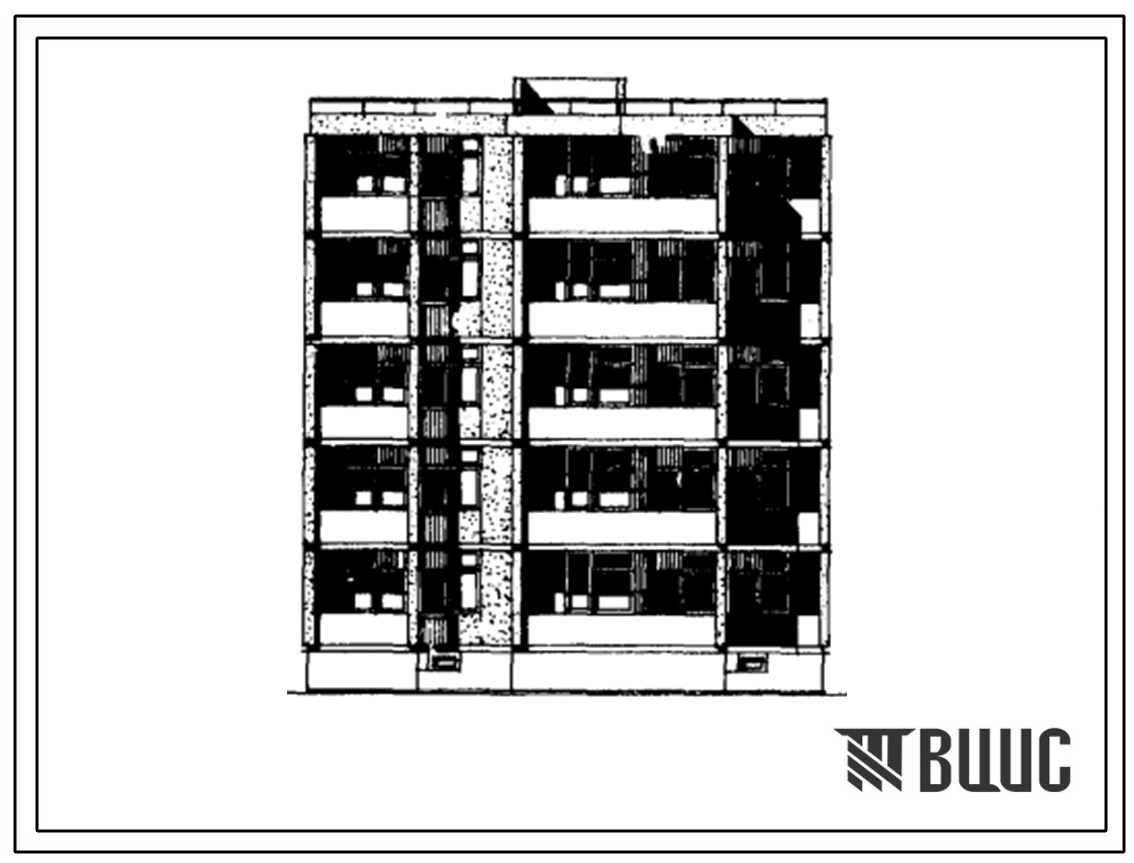 Типовой проект 126-075/1 Пятиэтажная блок-секция рядовая с торцевыми окончаниями на 15 квартир (однокомнатных 1Б-5, двухкомнатных 2Б-5, трехкомнатных 3А-5). Для строительства в 4Г климатическом подрайоне г.Астрахани и области
